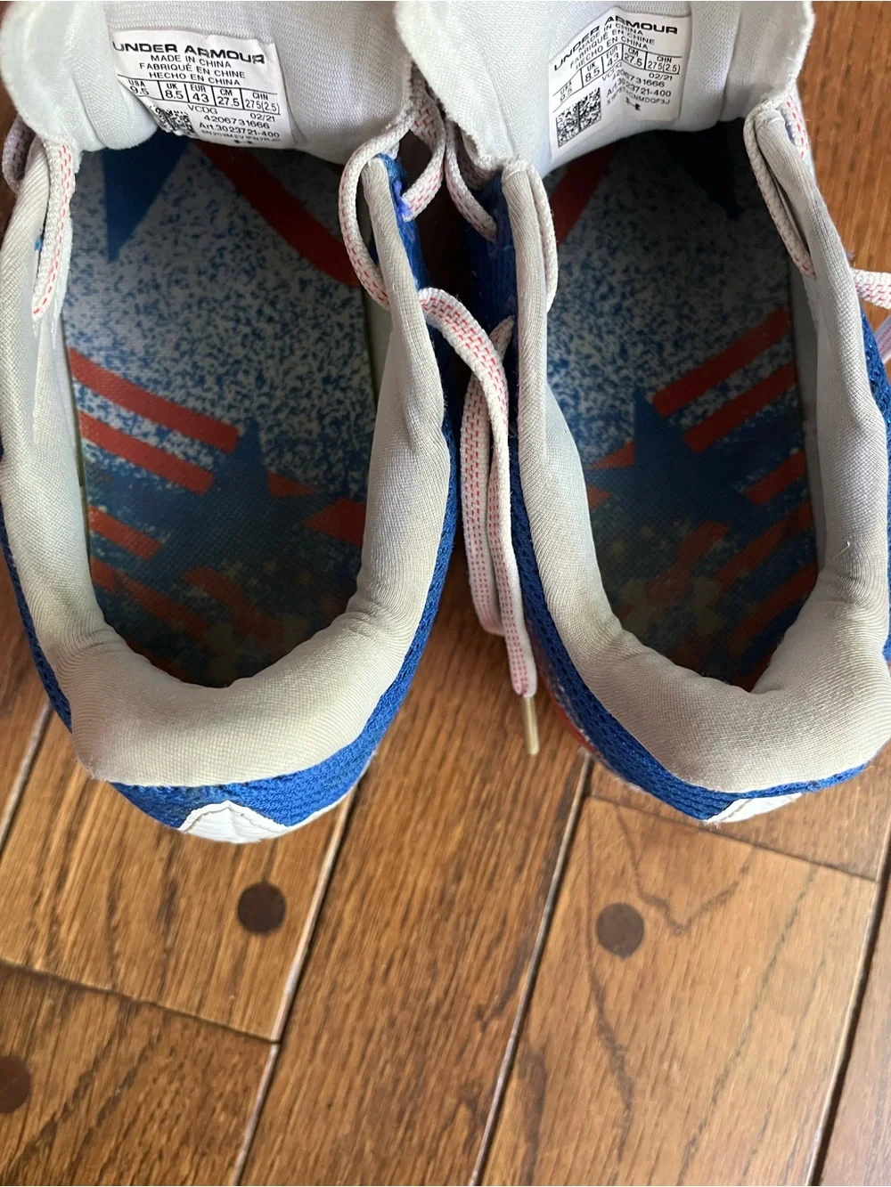 Under Armour Men’s Blur LE MC USA Red, Blue & White Football Cleats Size 9.5